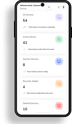 Mobile device displaying real-time control